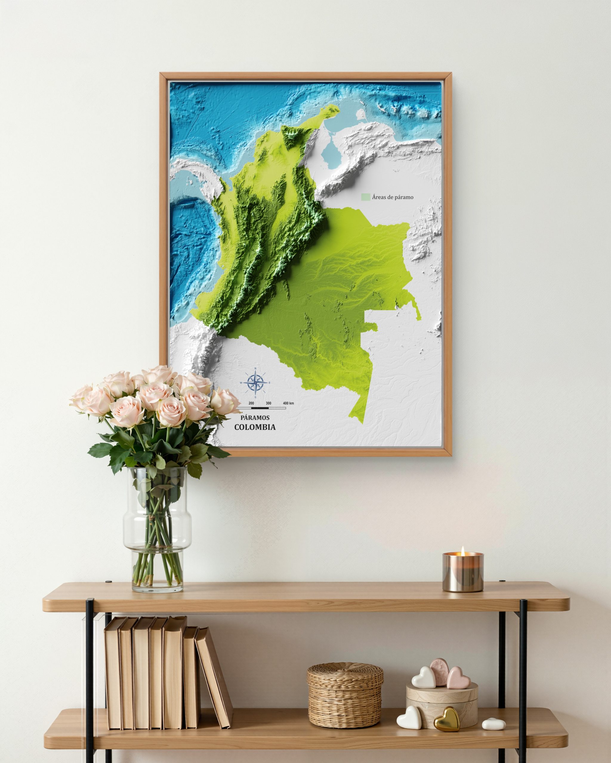 Mapa con efecto de relieve (impresión 2D) | Páramos de Colombia - Image 4