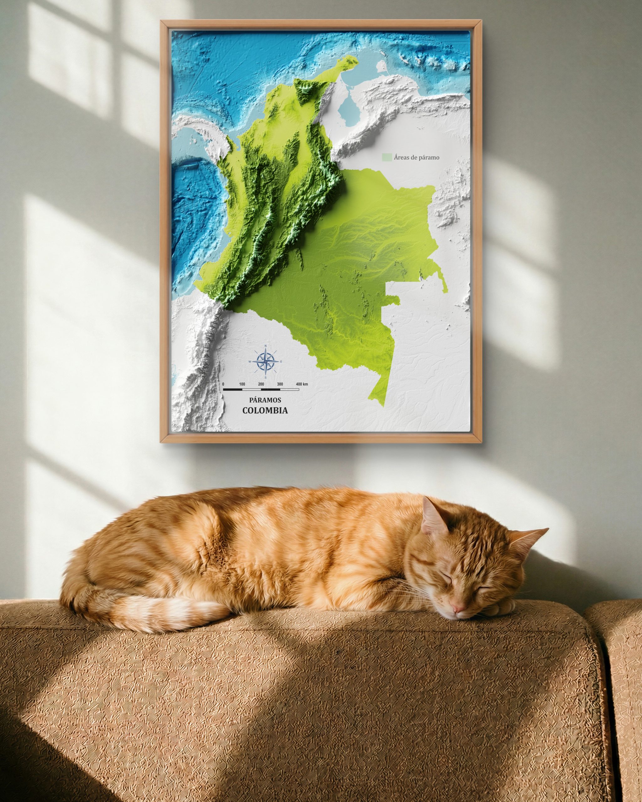 Mapa con efecto de relieve (impresión 2D) | Páramos de Colombia - Image 3